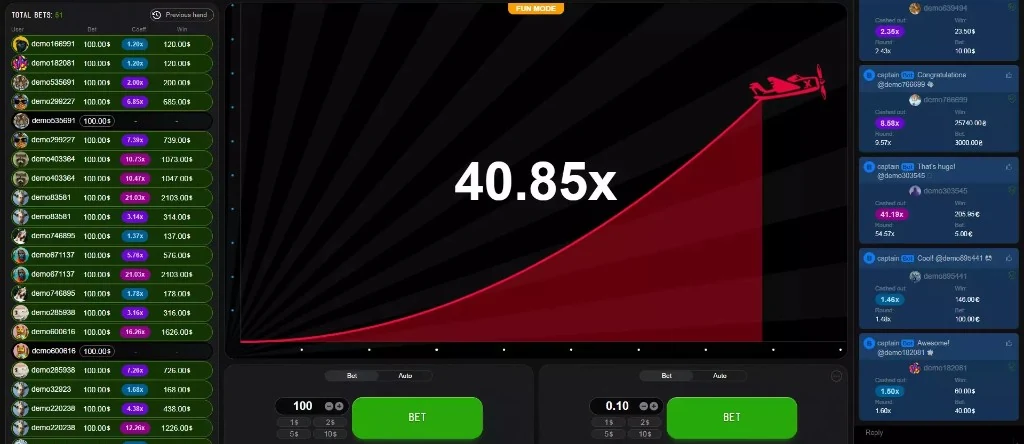 Gameplay do Aviator no desktop com multiplicador ao vivo, apostas e cash out